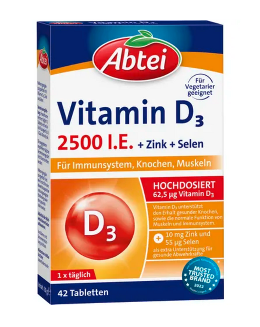 Abtei Vitamin D3 2500 I.E. hochdosiert 42 Tabletten